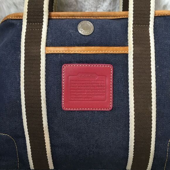 Coach Y2K Small Hampton Shoulder Denim Weekend Tote Bag # 7543 - Picture 4 of 16